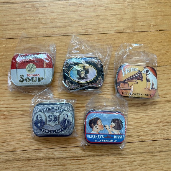 Lot of 6 Retro Mini Tins, Campbell’s, Singer, Victor, Smith Bros, Hershey’s NBC - Picture 2 of 12